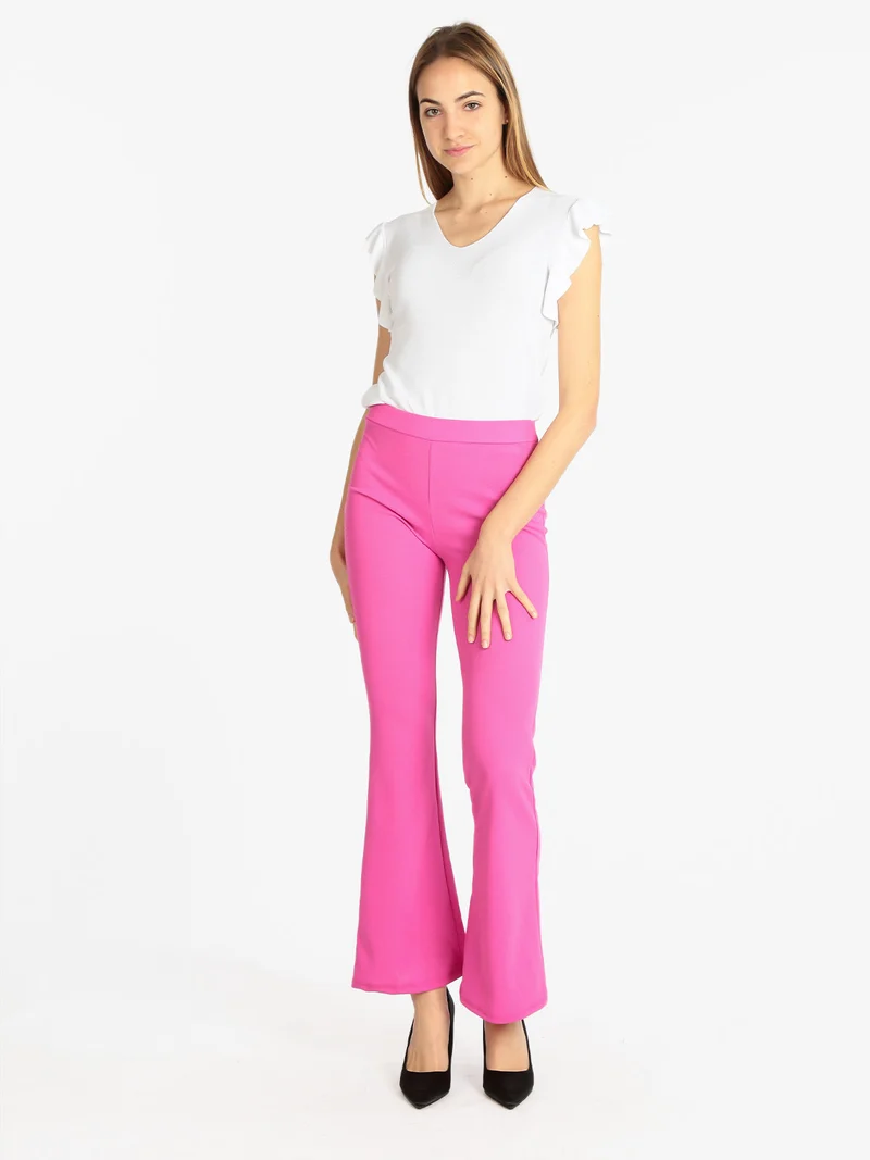 Pantaloni svasati donna - fucsia