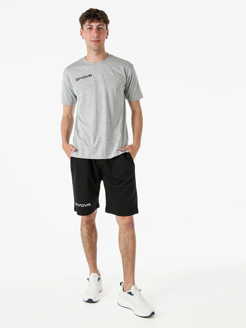 T-shirt girocollo da uomo in cotone - grigio