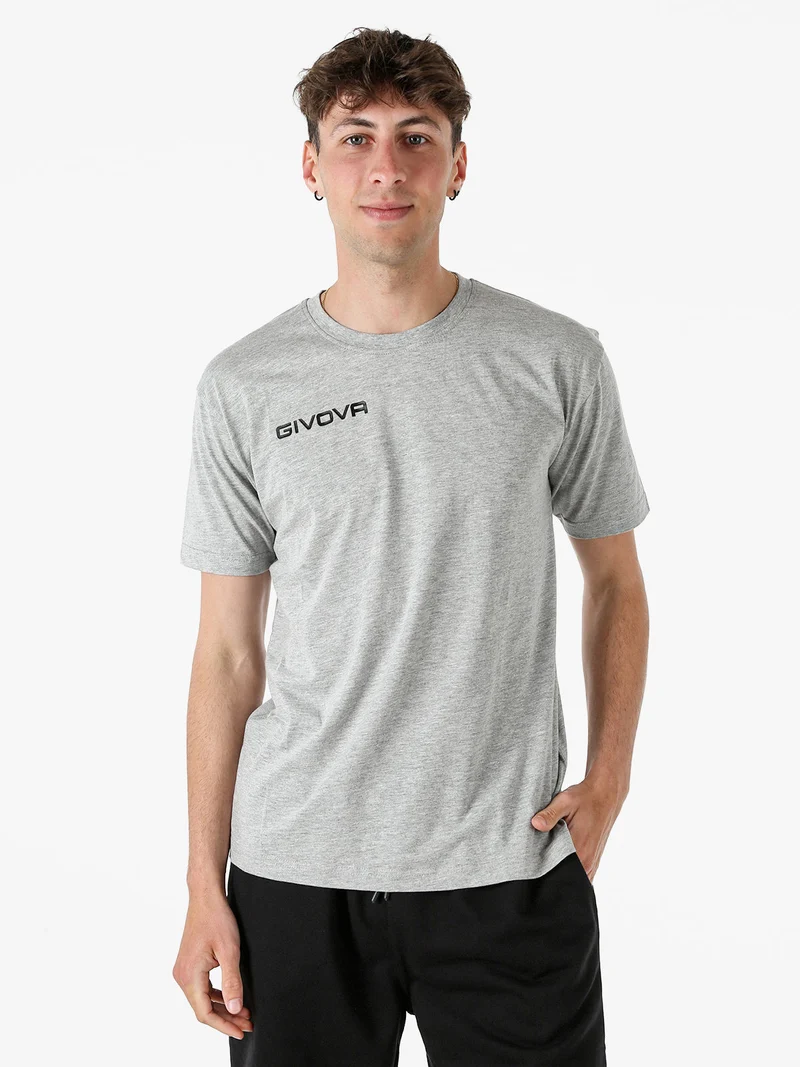 T-shirt girocollo da uomo in cotone - grigio