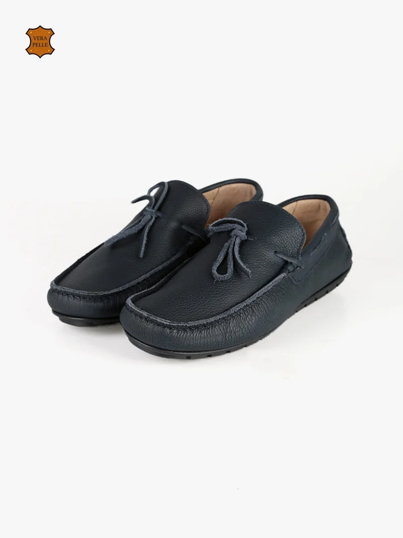 Mocassini in pelle da uomo - blu
