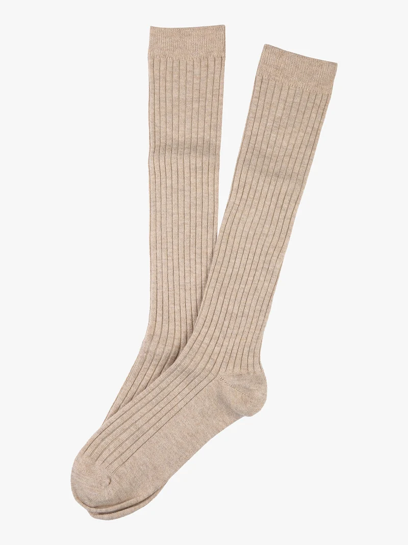 Calze lunghe donna misto lana - cammello
