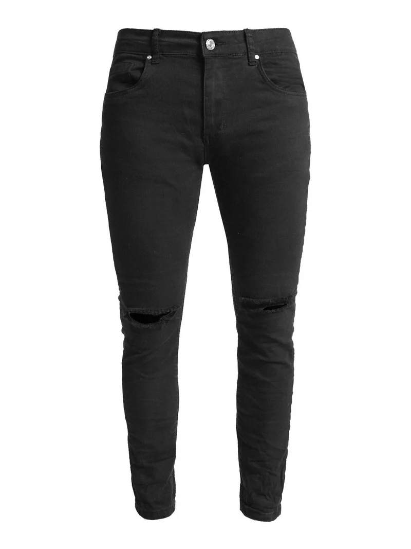 Pantaloni bianchi strappati - nero