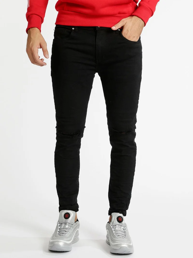 Pantaloni bianchi strappati - nero