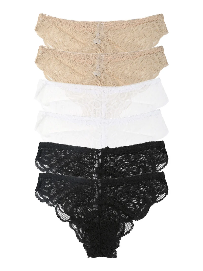 Confezione da 6 slip donna in pizzo - multicolore