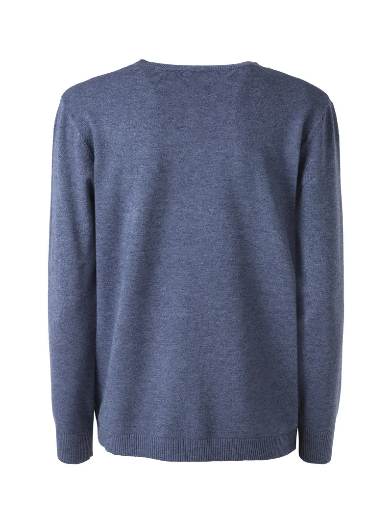 Pullover donna in maglia con scollo a V - avion