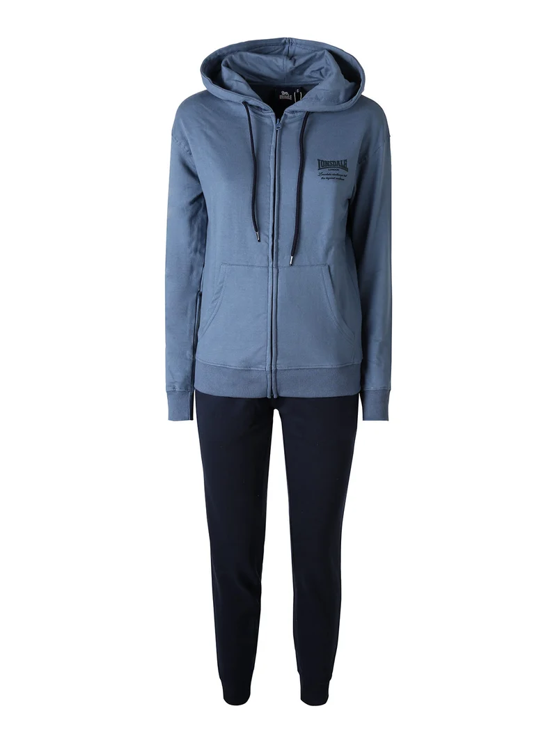 Completo tuta donna 2 pezzi full zip con cappuccio - cielo