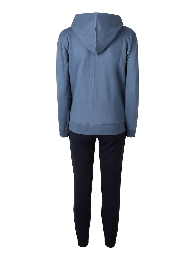 Completo tuta donna 2 pezzi full zip con cappuccio - cielo