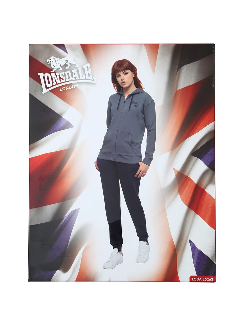 Completo tuta donna 2 pezzi full zip con cappuccio - cielo