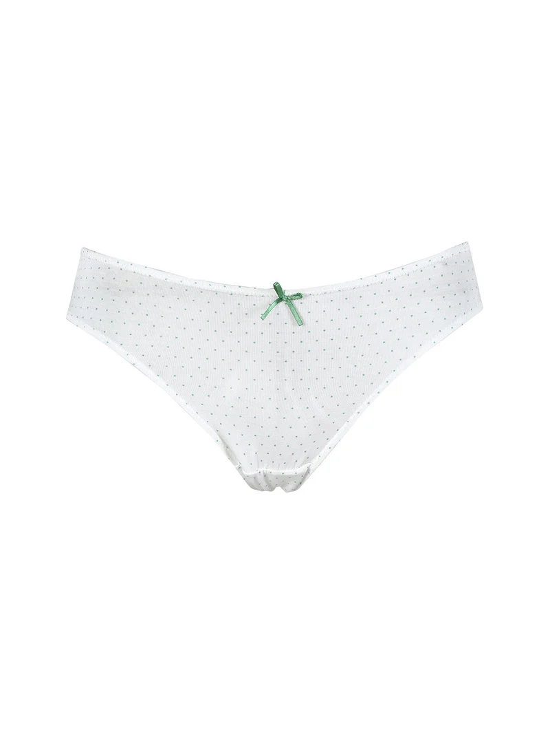 Coordinato intimo donna a pois con top e slip - verde