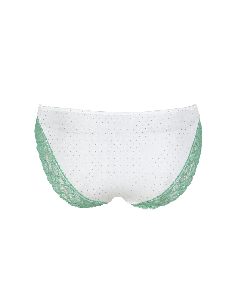 Coordinato intimo donna a pois con top e slip - verde