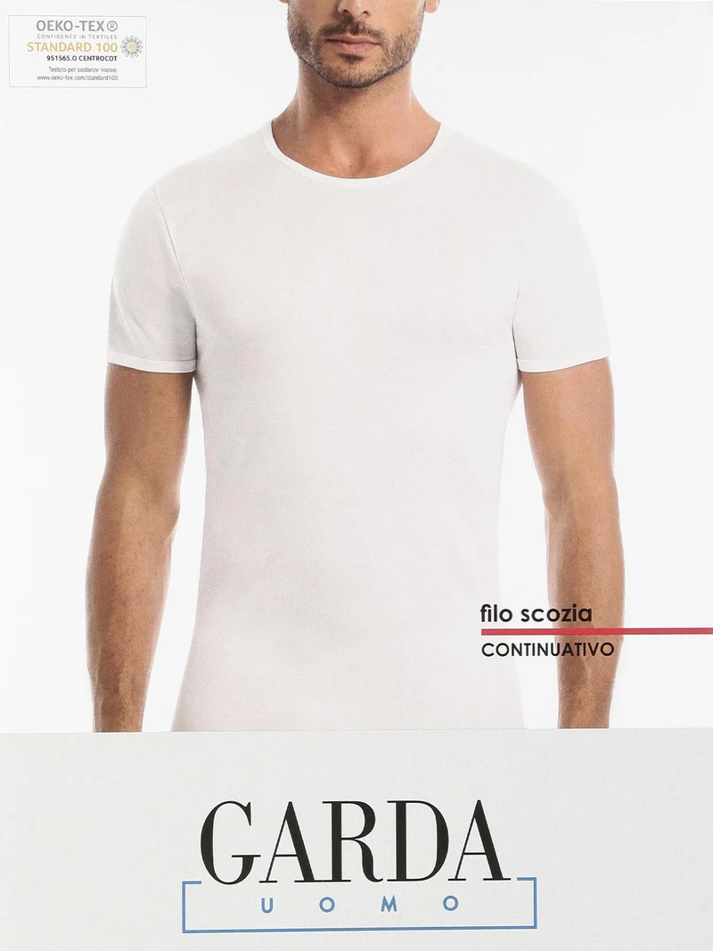 Maglia intima uomo manica corta filo di scozia - bianco