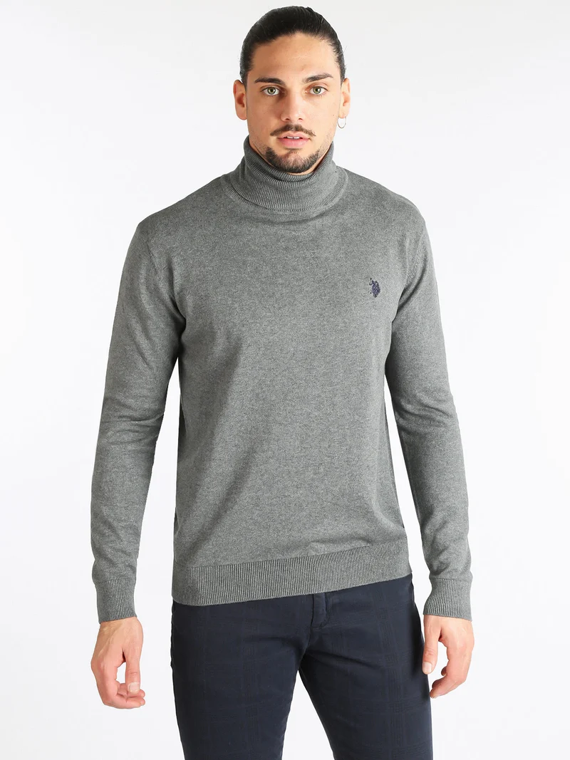 Pullover dolcevita da uomo misto cashmere - grigio
