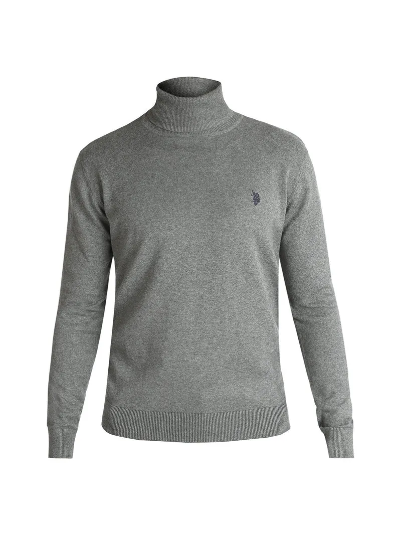 Pullover dolcevita da uomo misto cashmere - grigio