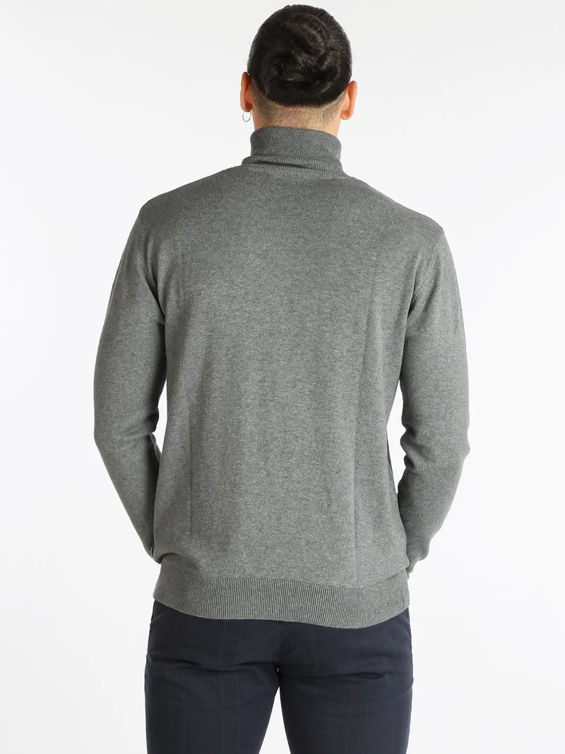 Pullover dolcevita da uomo misto cashmere - grigio