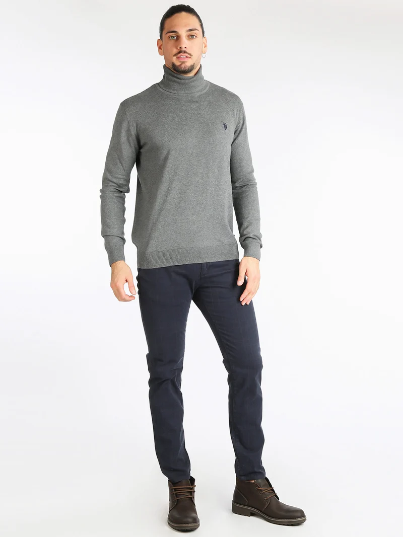 Pullover dolcevita da uomo misto cashmere - grigio