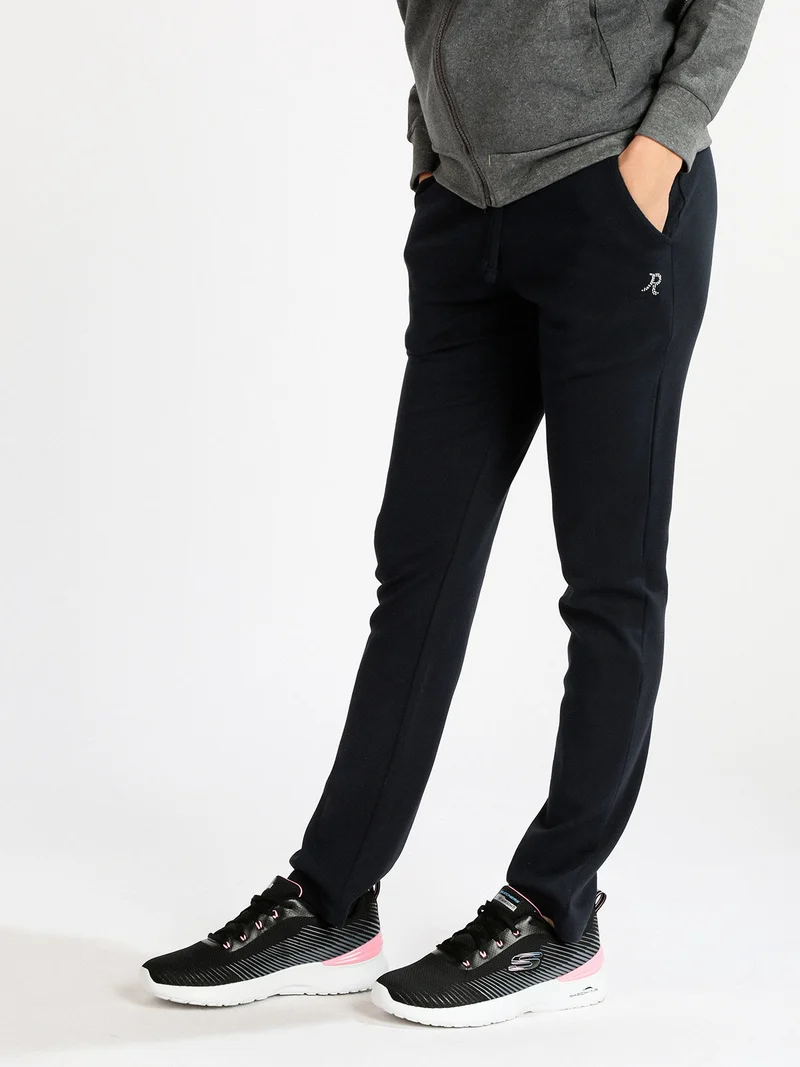 Pantaloni sportivi donna in cotone - blu scuro