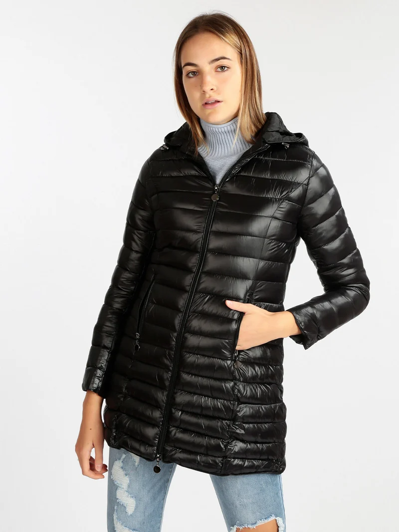 Piumino leggero da donna taglie forti - nero