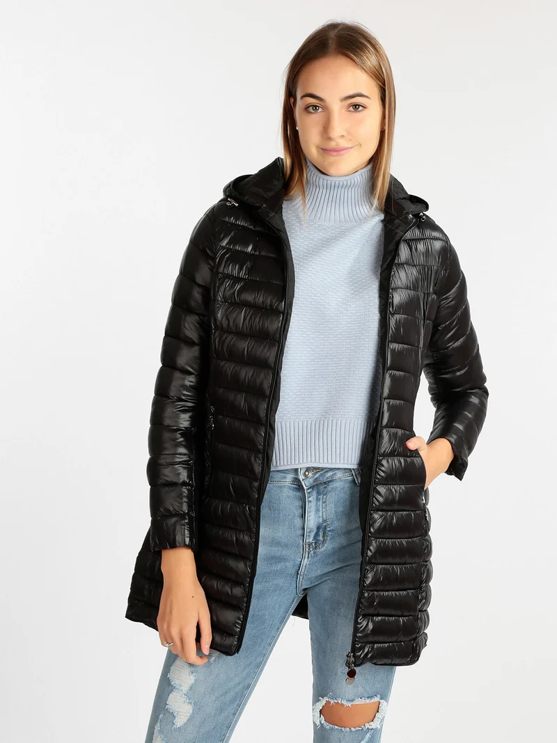 Piumino leggero da donna taglie forti - nero