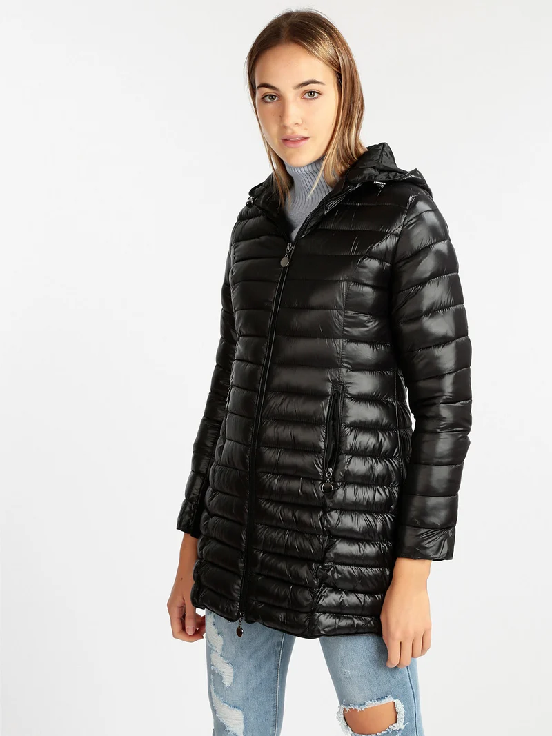 Piumino leggero da donna taglie forti - nero