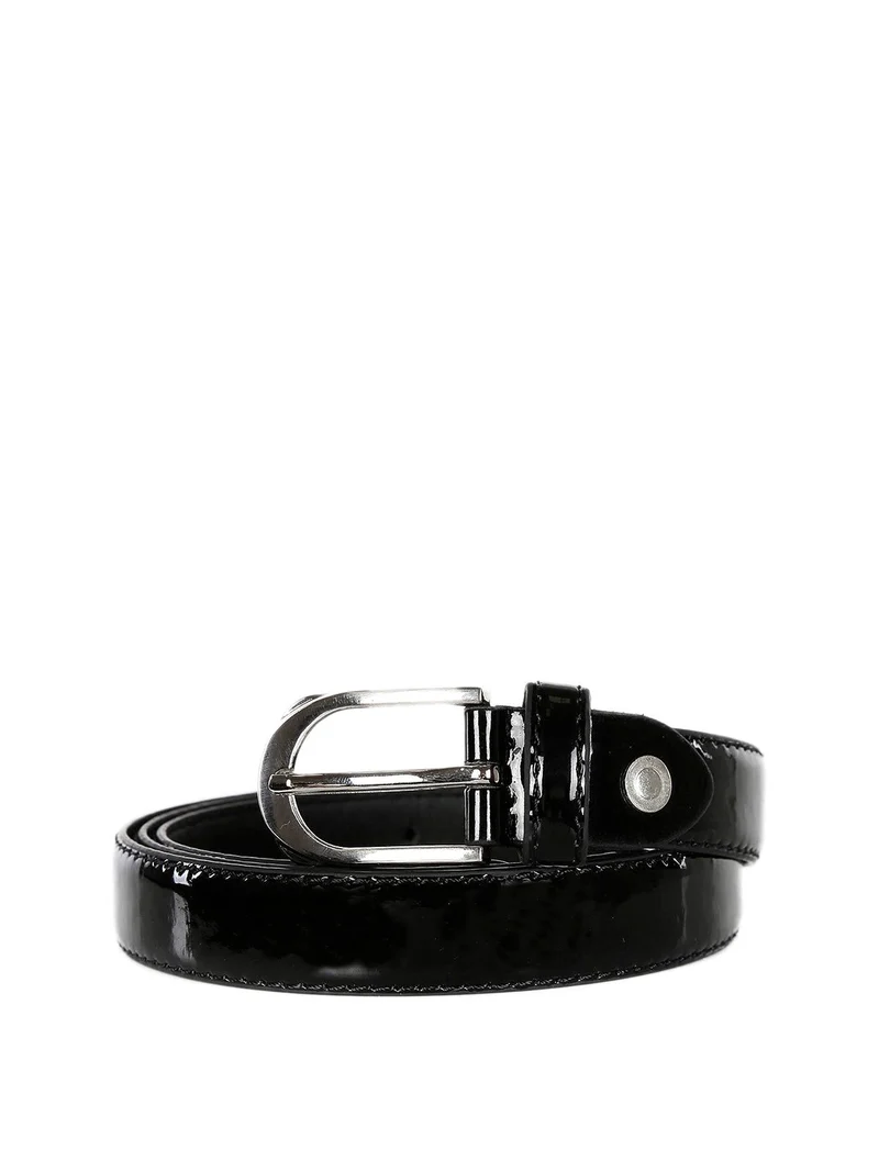 Cintura sottile in vernice - nero