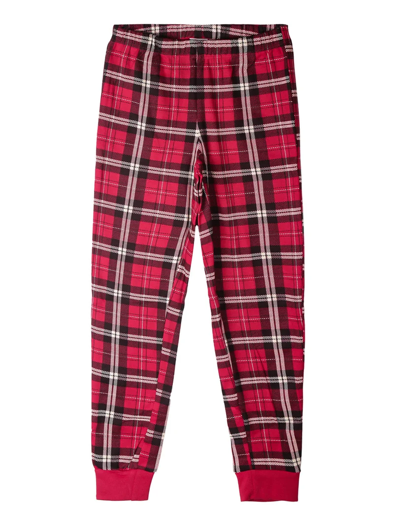 Pigiama natalizio Minnie da bambina con pantaloni a quadri - rosso