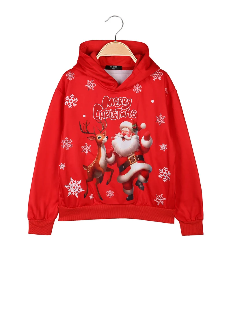 Felpa di Natale da bambini con cappuccio