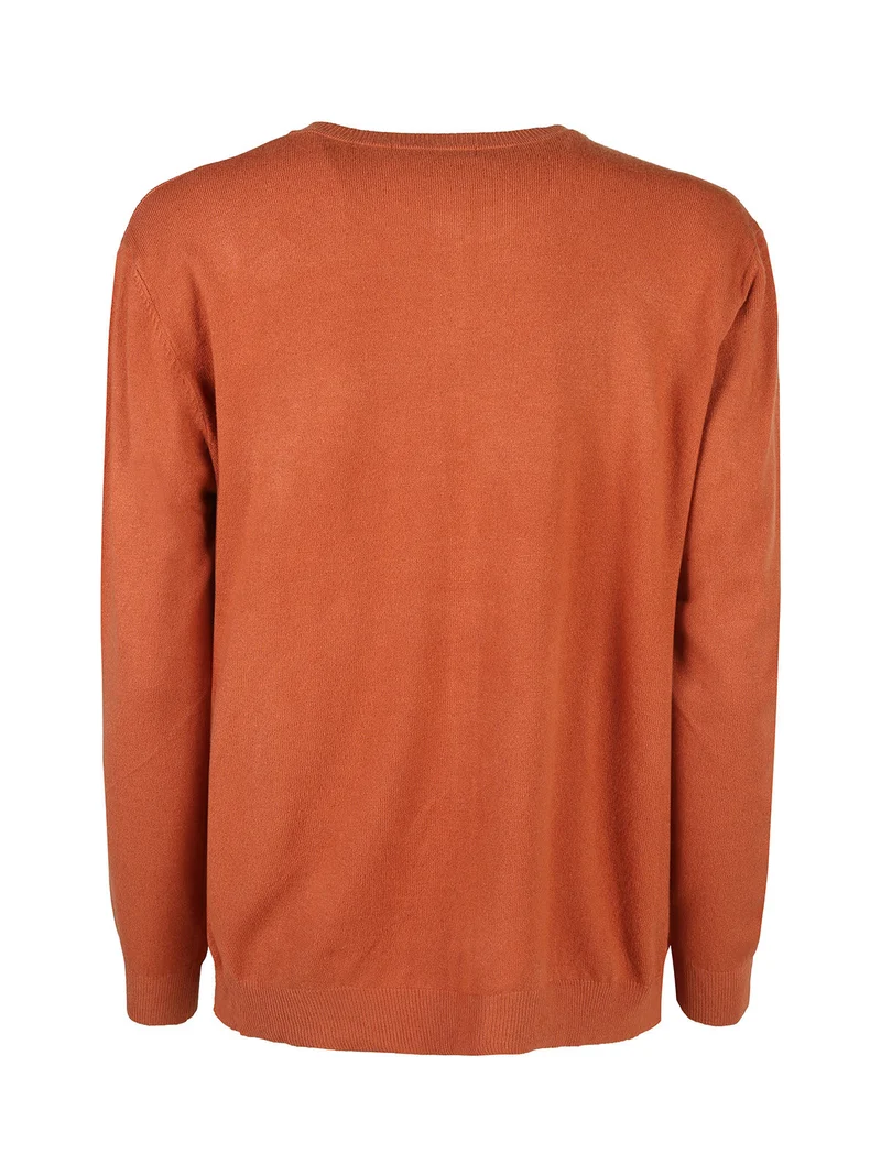 Cardigan donna in maglia con bottoni - arancione