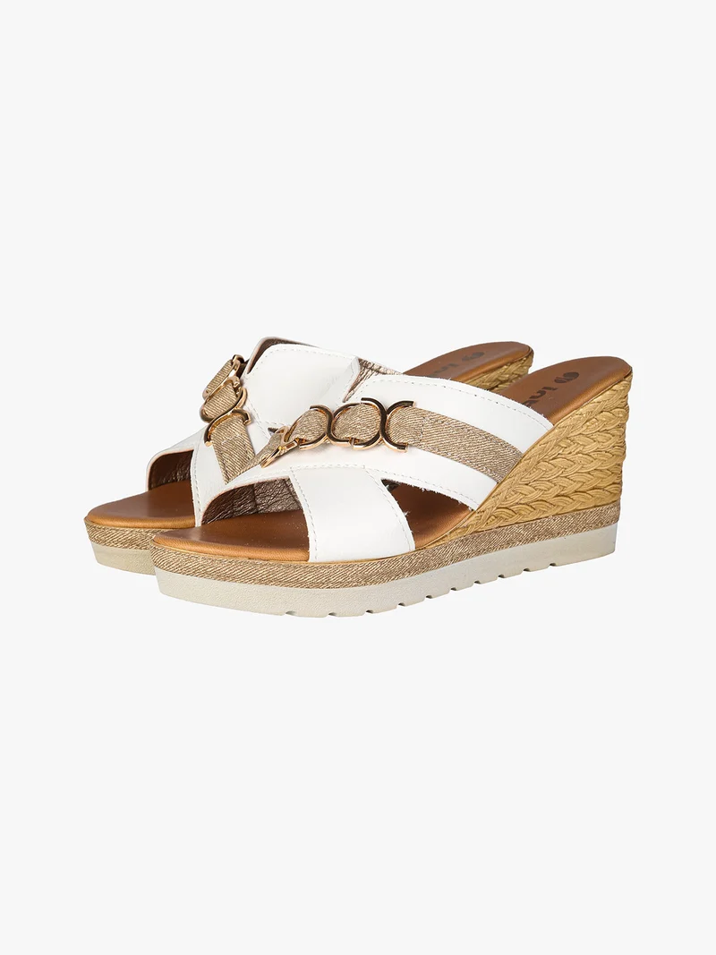 Ciabatte donna con zeppa - bianco