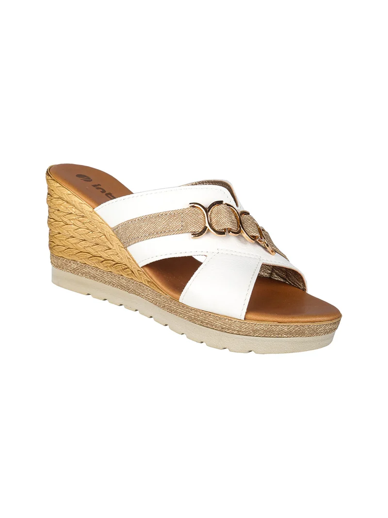 Ciabatte donna con zeppa - bianco