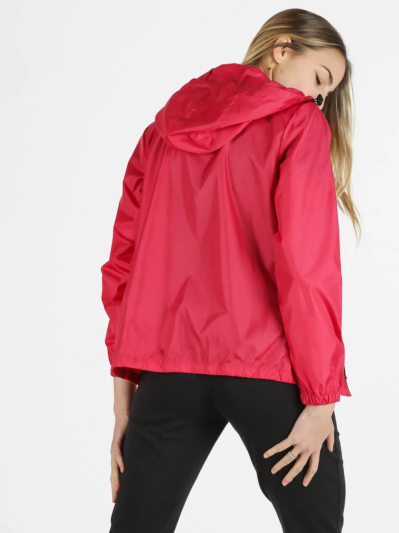 Giacca a vento da donna con cappuccio - fucsia