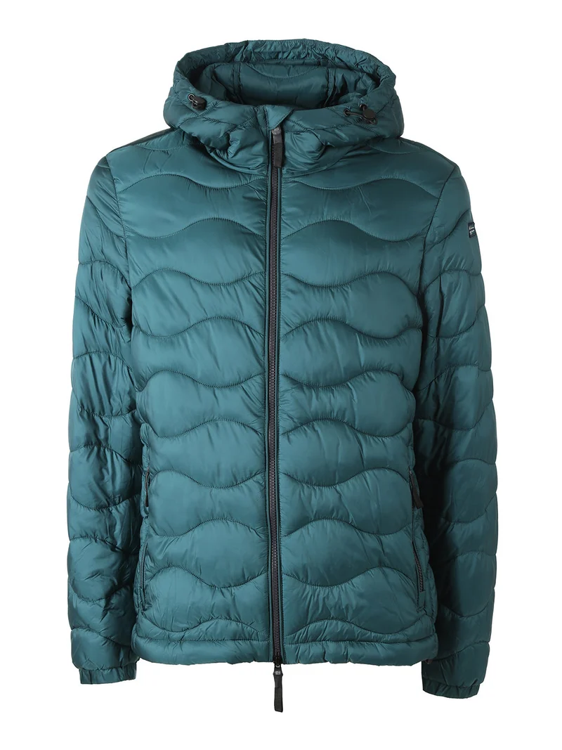 Piumino leggero da uomo con cappuccio e zip - verde
