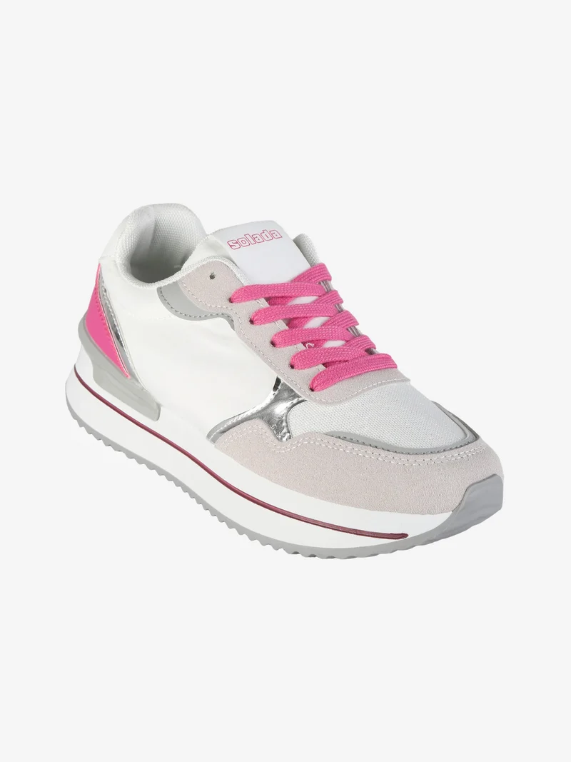 Sneakers donna con suola alta - fucsia