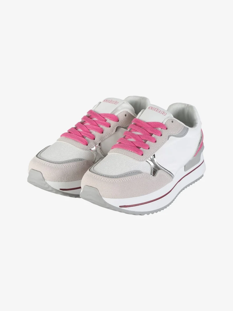 Sneakers donna con suola alta - fucsia