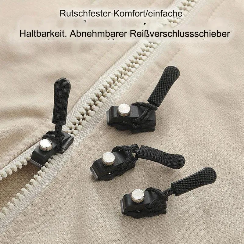 Abnehmbare Reißverschlusszieher 6er-Set | Universelle Ersatz-Zipper für Jacken, Taschen und Rucksäcke
