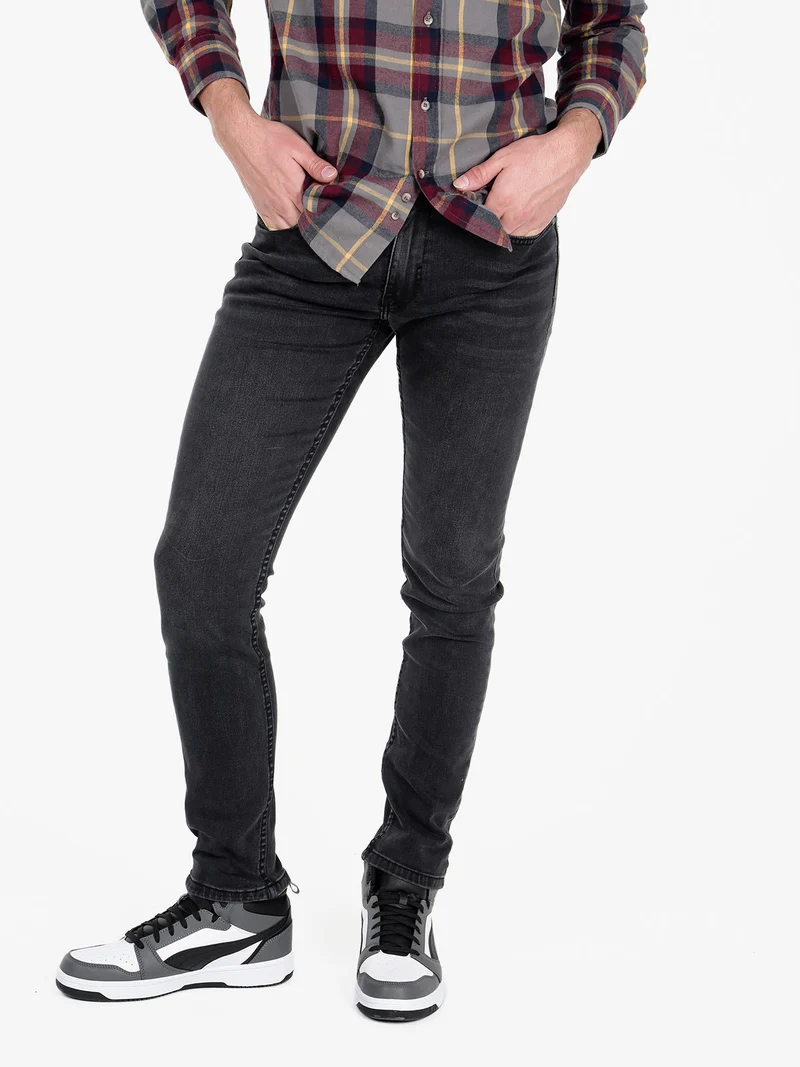 Jeans da uomo nero slavato - nero