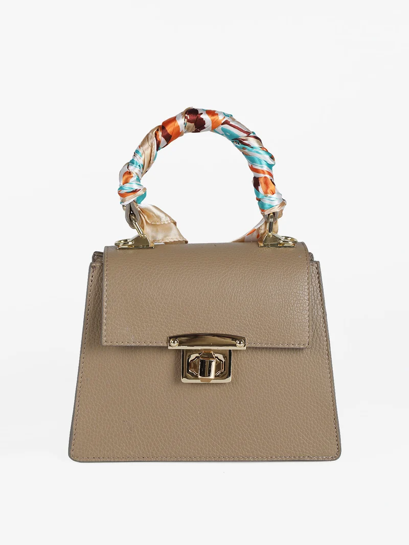 Borsetta in pelle con tracolla - taupe