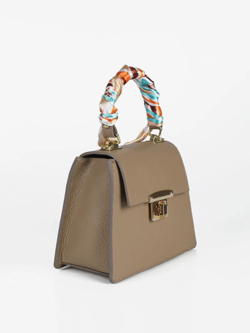 Borsetta in pelle con tracolla - taupe