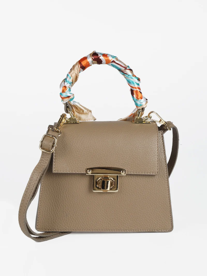 Borsetta in pelle con tracolla - taupe