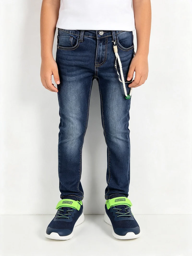 Jeans da bambino slim fit con laccetto decorativo - jeans