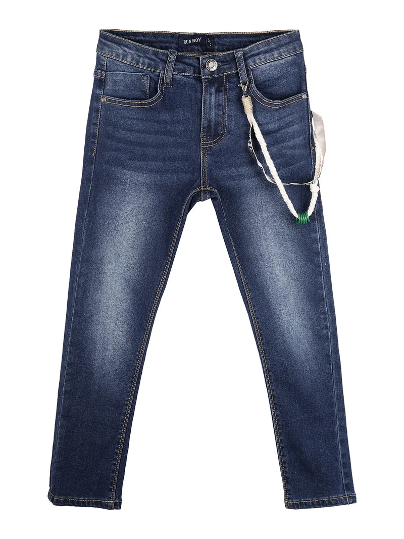 Jeans da bambino slim fit con laccetto decorativo - jeans