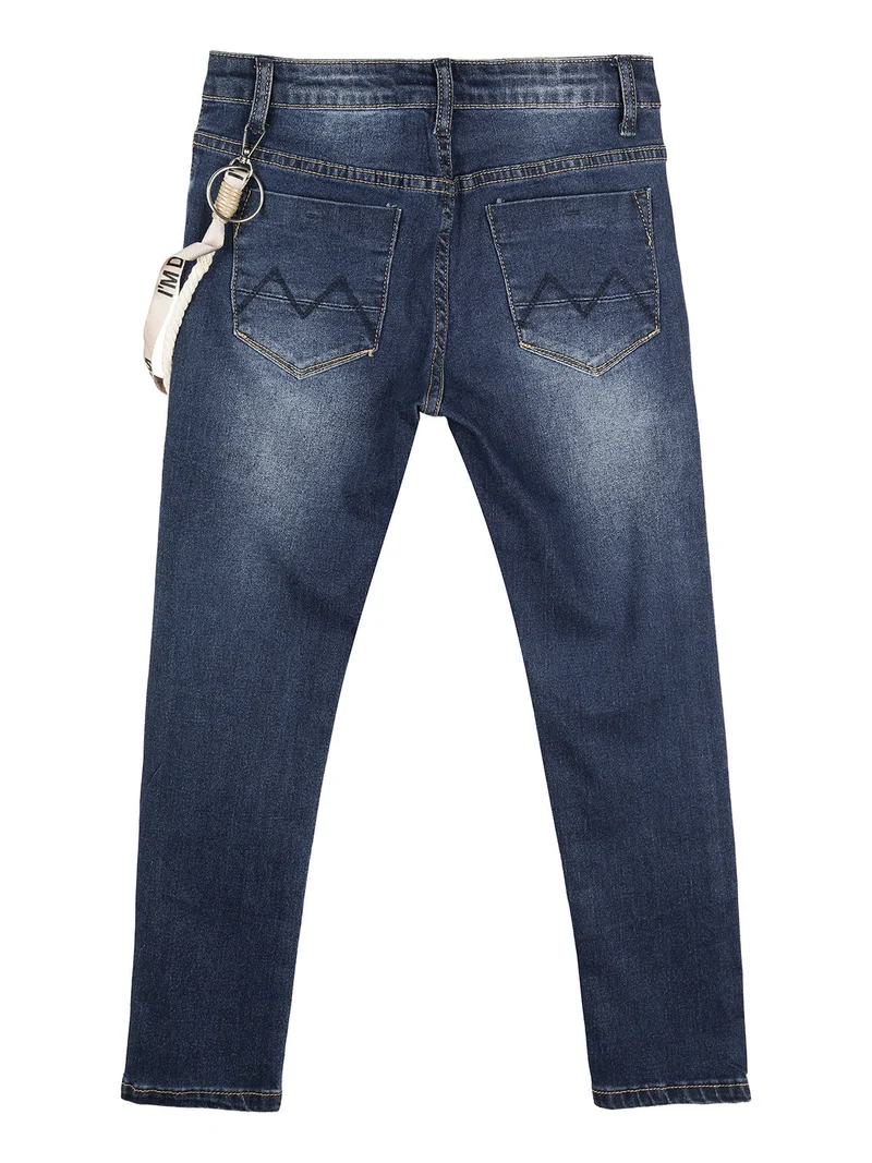 Jeans da bambino slim fit con laccetto decorativo - jeans