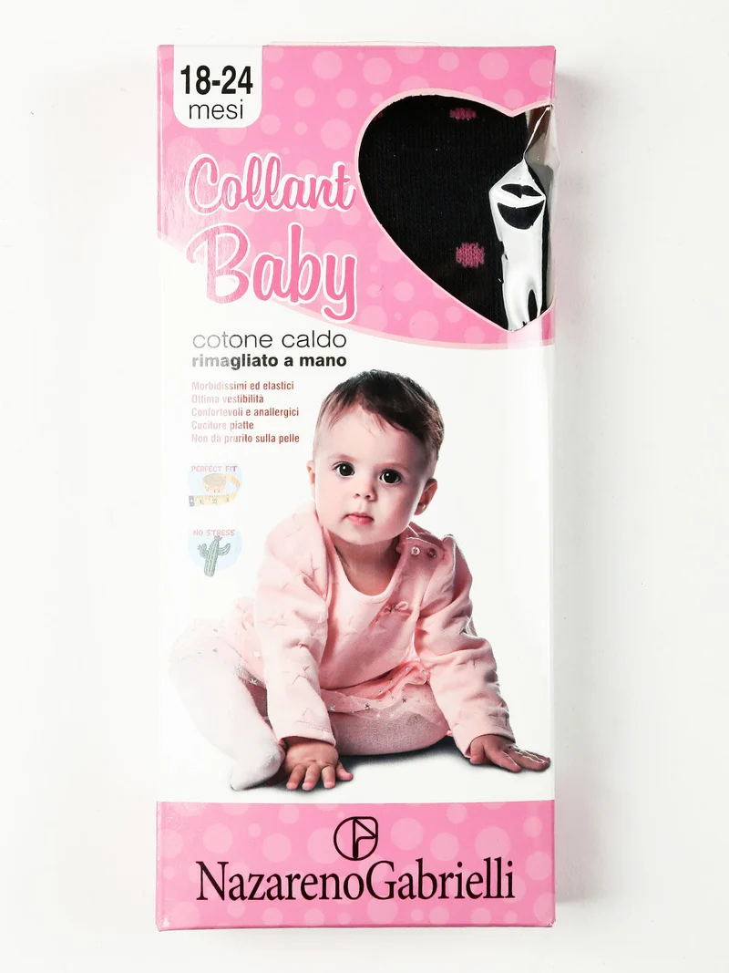 Collant a pois da neonata - blu scuro