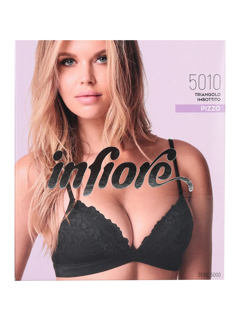 5010 Reggiseno a triangolo imbottito senza ferretto COPPA B - nero