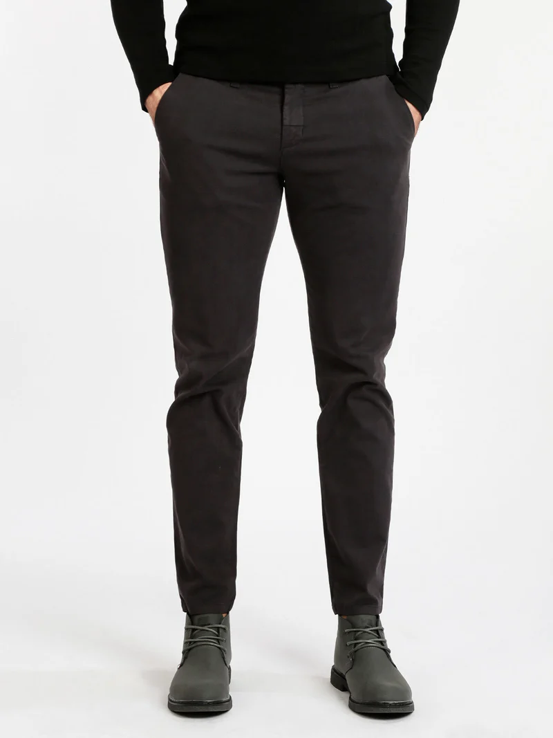Pantaloni uomo in cotone slim fit - grigio