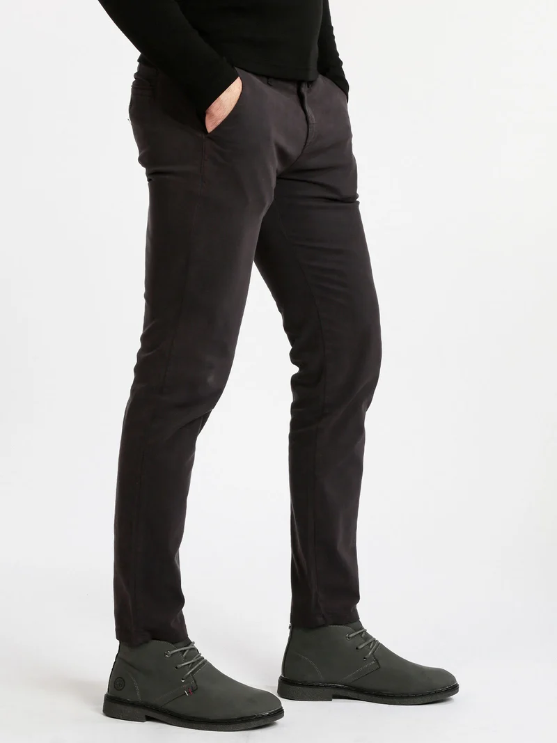 Pantaloni uomo in cotone slim fit - grigio