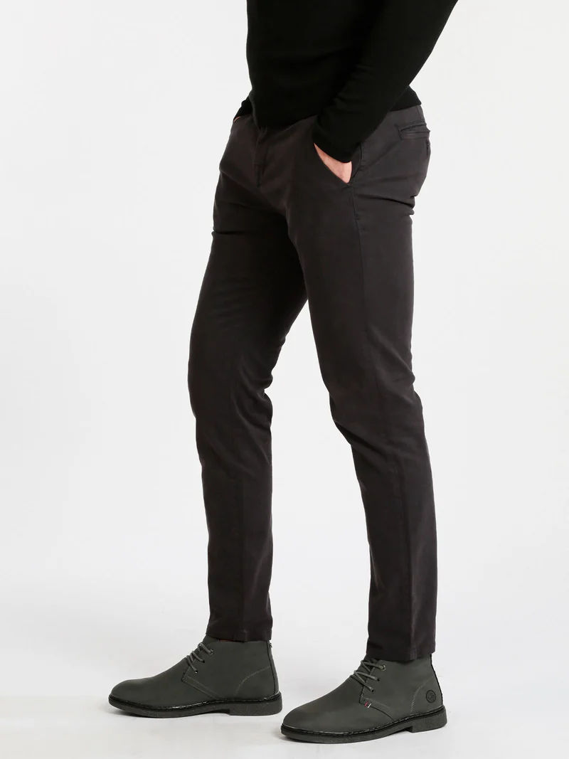 Pantaloni uomo in cotone slim fit - grigio