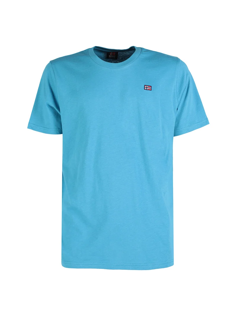 T-shirt uomo in cotone manica corta - turchese
