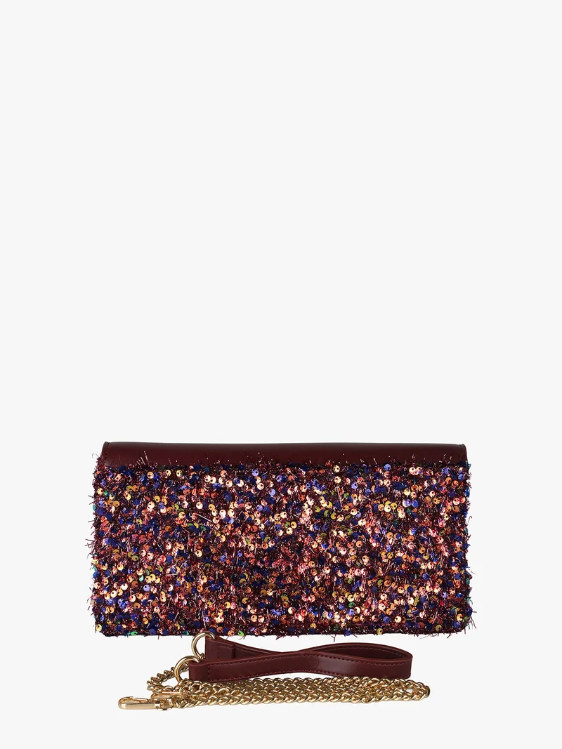 Pochette gioiello da donna con paillettes - bordeaux