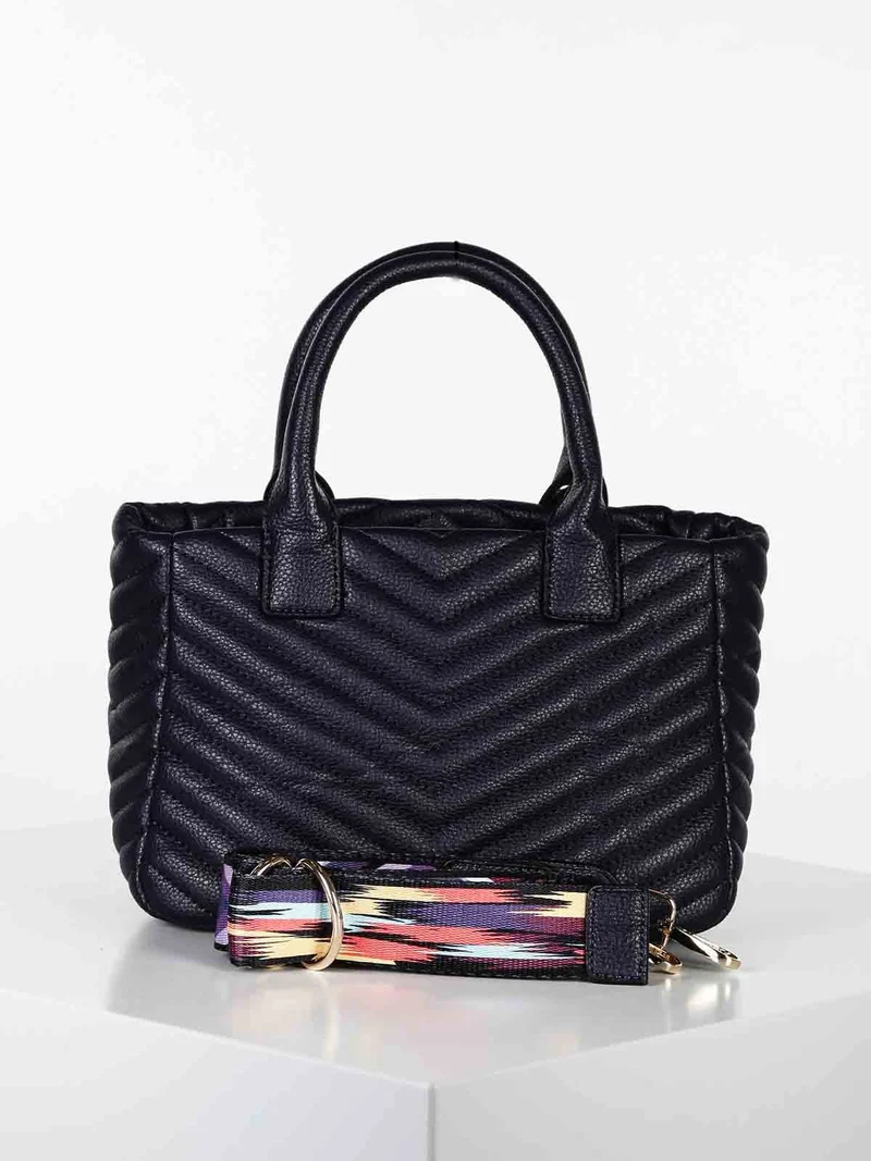 Borsa a mano con borchie - blu scuro