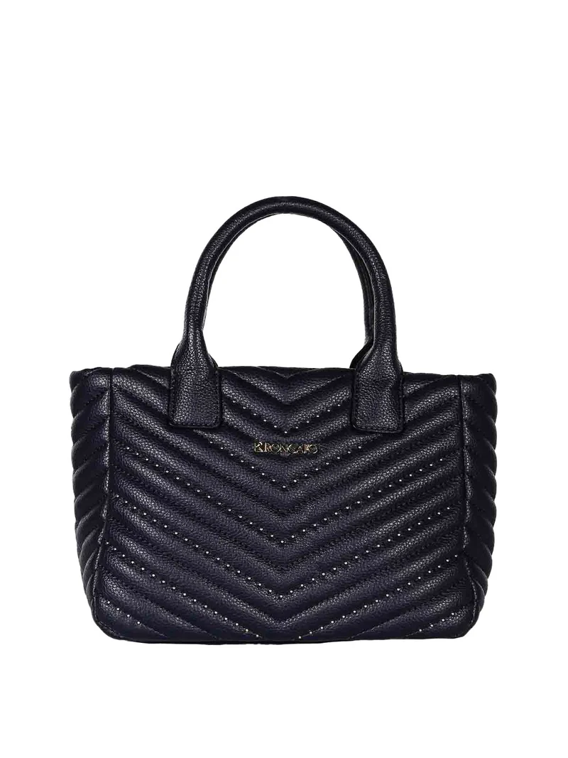 Borsa a mano con borchie - blu scuro